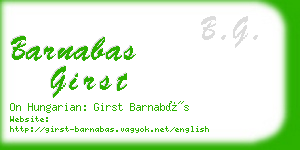 barnabas girst business card